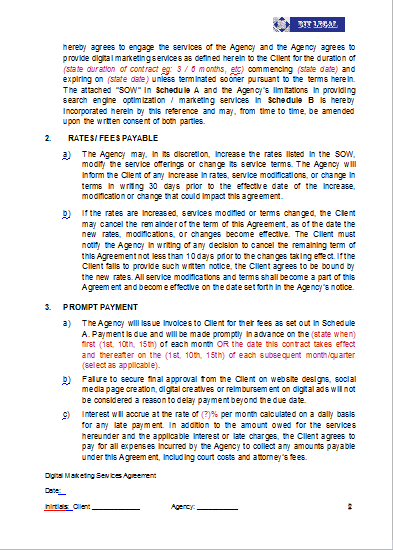 Digital Marketing Services Agreement - Image 3
